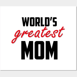 World's Greatest Mom Red Black Bold Posters and Art